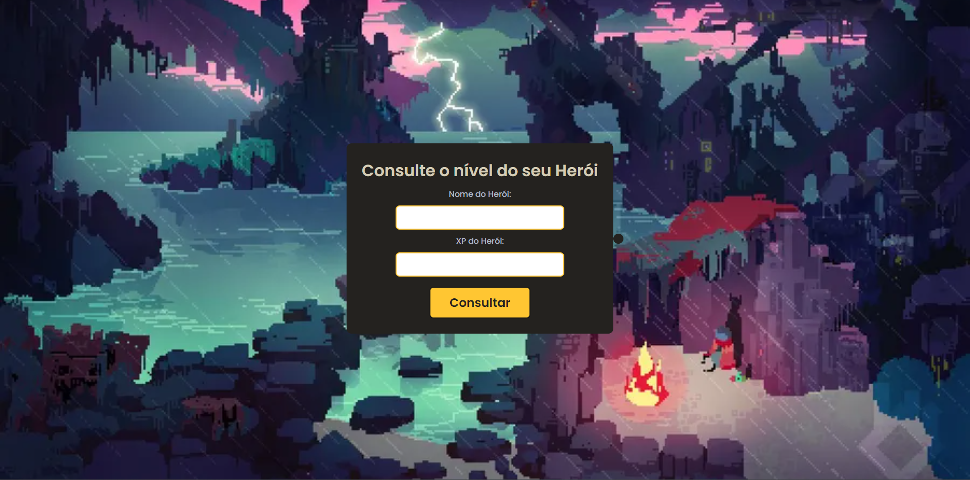 Captura de tela de um site classificador de níveis de heróis em um jogo, exibindo uma interface gráfica com informações sobre os personagens e seus respectivos níveis