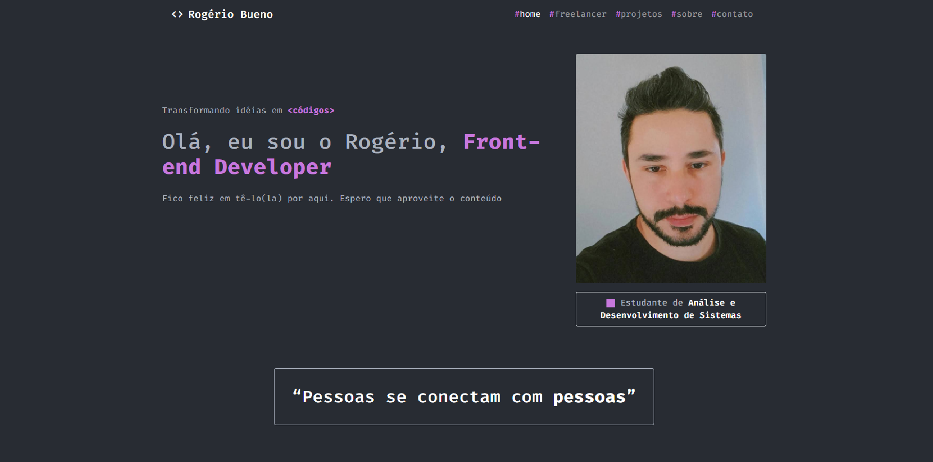 Imagem de um portfolio em Bootstrap